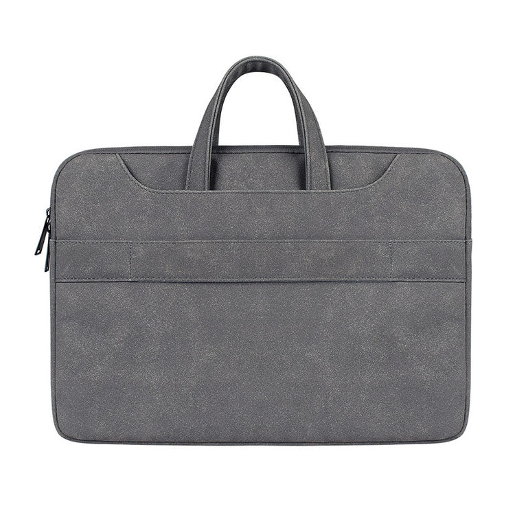 ST06S Waterproof PU Leather Zipper Hidden Portable Strap One-shoulder Handbag for 14.1 inch Laptops, with Magic Stick & Suitcase Belt(Dark Gray) - 14.1 inch by PMC TechLife | Online Shopping South Africa | PMC TechLife | Buy Now Pay Later Mobicred