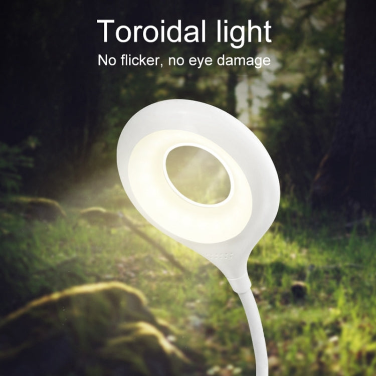 TGX-770 3-grade Brightness Touch Dimmer LED Desk Lamp, 28 LEDs Flexible Goose Neck Hollow Ring Design Eye Protection Light with Clip & Small Night Light Function - Desk Lamps by PMC TechLife | Online Shopping South Africa | PMC TechLife | Buy Now Pay Later Mobicred