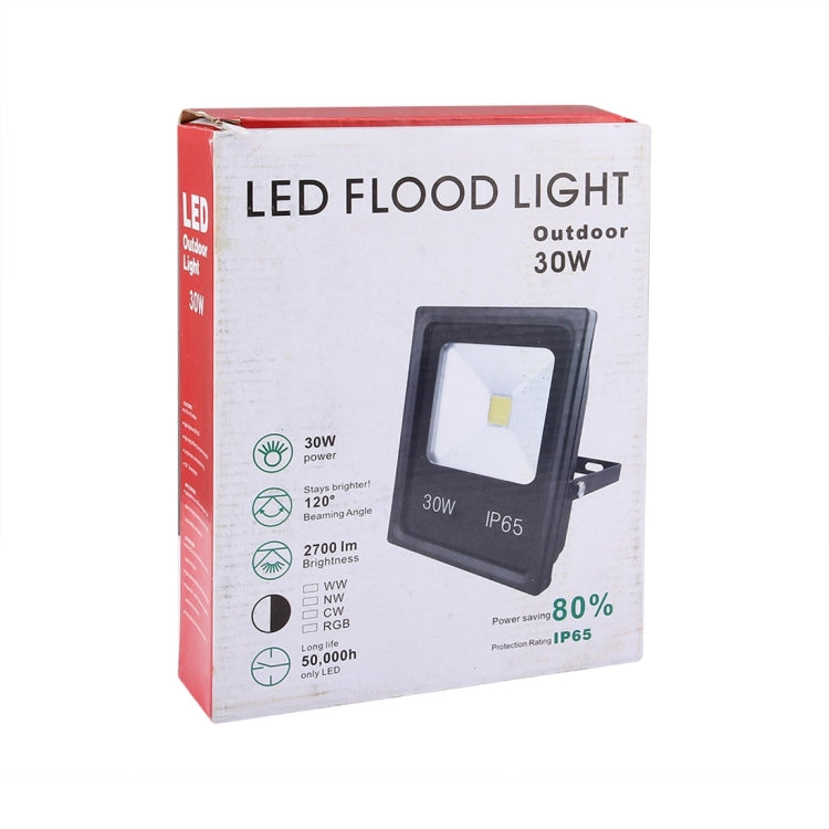 30W IP65 Waterproof White Light LED Floodlight, 2700LM Lamp, AC 85-265V - Floodlights by PMC Jewellery | Online Shopping South Africa | PMC Jewellery | Buy Now Pay Later Mobicred