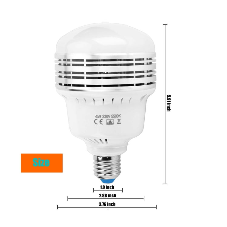 MANTOO PGL45 45W 120V 5500K 5460LM LED Light Bulb for Photography Lighting - free shipping - PMc TechLife - Order now!