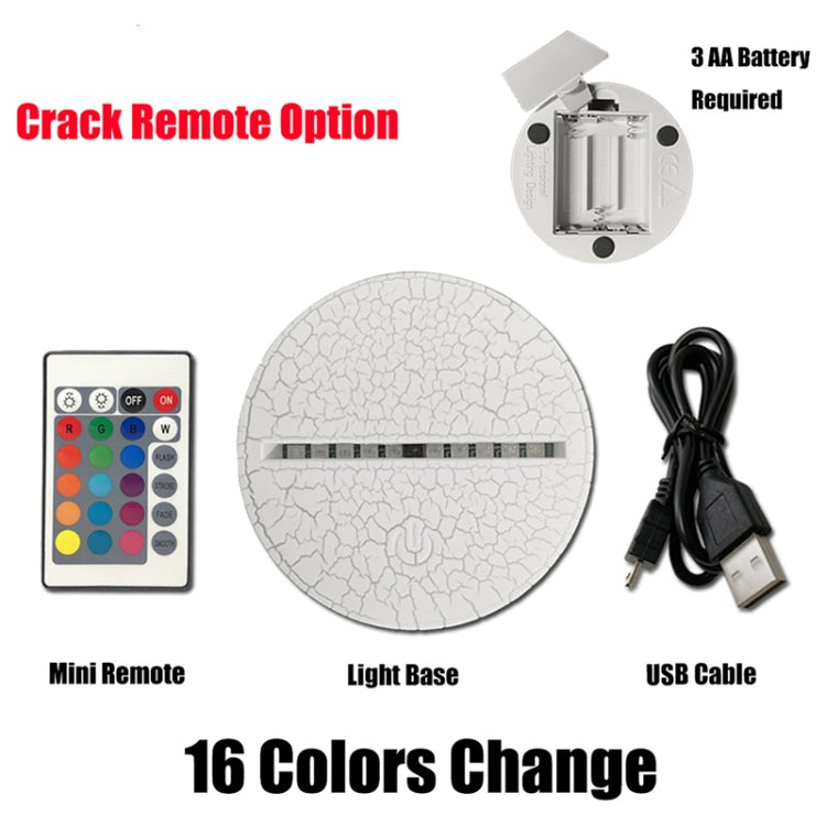 Playing Baseball Shape 3D Colorful LED Vision Light Table Lamp, Crack Remote Control Version - Novelty Lighting by PMC TechLife | Online Shopping South Africa | PMC TechLife | Buy Now Pay Later Mobicred