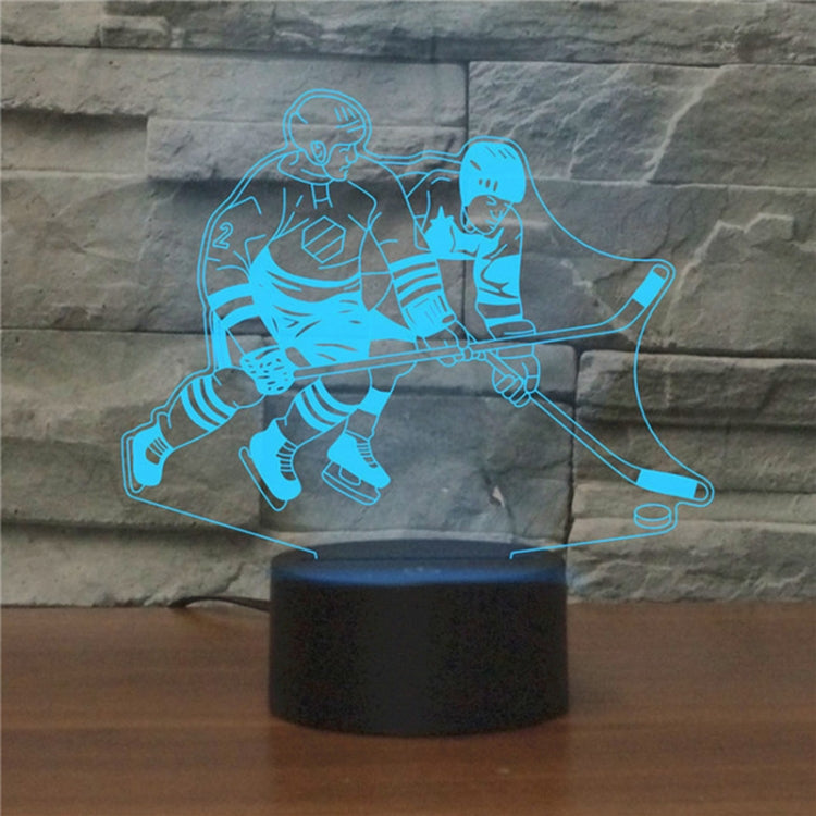 Playing Ice Hockey Shape 3D Colorful LED Vision Light Table Lamp, Crack Touch Version - free shipping - PMC TechLife - Order now!