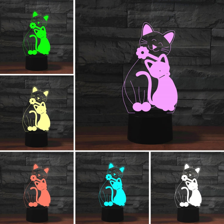 Cat Shape 3D Colorful LED Vision Light Table Lamp, Crack Touch Version - Novelty Lighting by PMC TechLife | Online Shopping South Africa | PMC TechLife | Buy Now Pay Later Mobicred