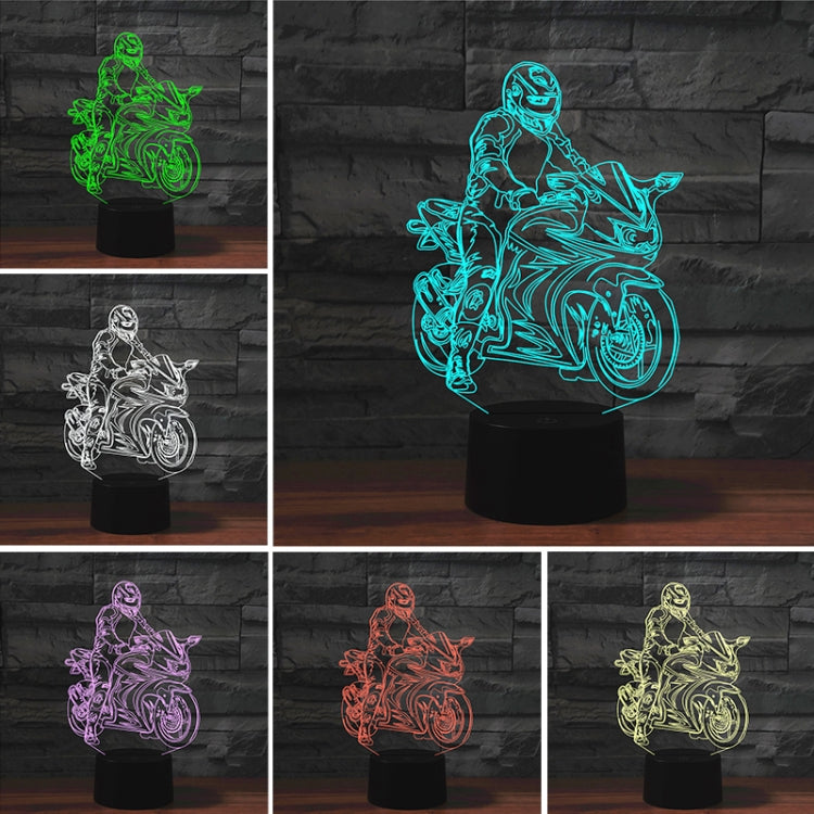 Motorcycle Shape 3D Colorful LED Vision Light Table Lamp, Crack Remote Control Version - Novelty Lighting by PMC TechLife | Online Shopping South Africa | PMC TechLife | Buy Now Pay Later Mobicred