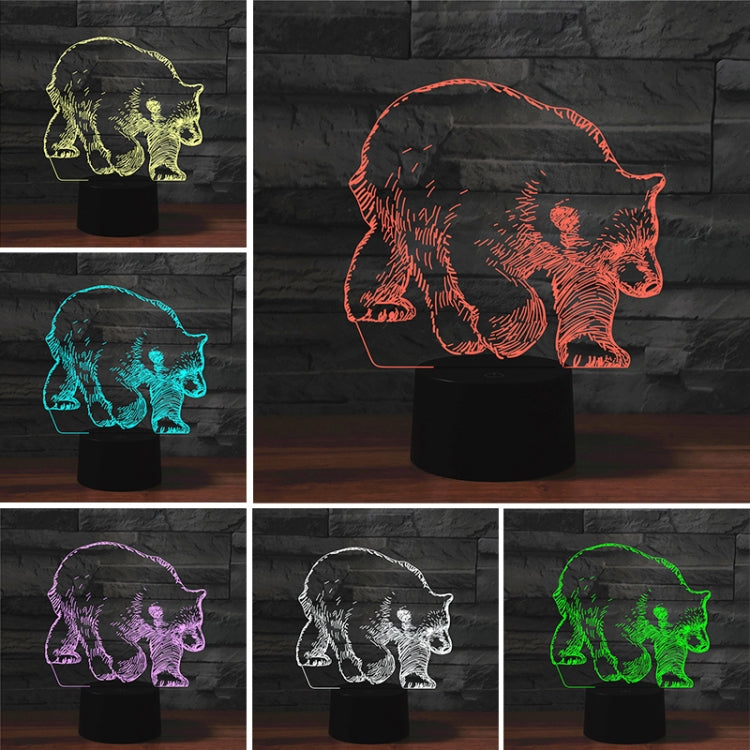 Bear Shape 3D Colorful LED Vision Light Table Lamp, Charging Touch Version - Novelty Lighting by PMC TechLife | Online Shopping South Africa | PMC TechLife | Buy Now Pay Later Mobicred