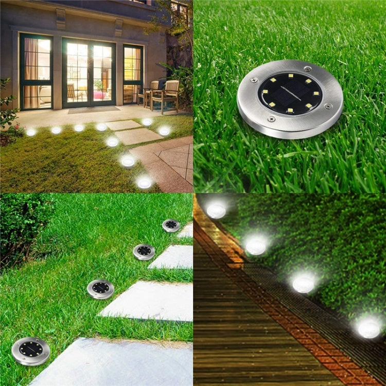 2 PCS 10 LEDs Solar Powered Buried Light Under Ground Lamp IP65 Waterproof Outdoor Garden Street Light (White Light) - Buried Lights by PMC TechLife | Online Shopping South Africa | PMC TechLife