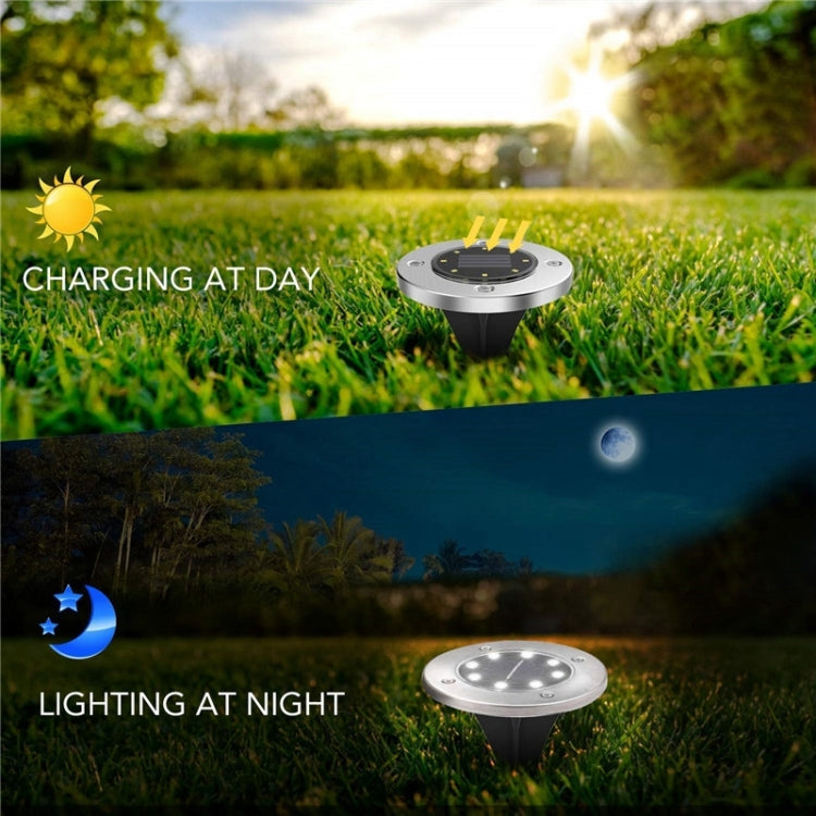 2 PCS 10 LEDs Solar Powered Buried Light Under Ground Lamp IP65 Waterproof Outdoor Garden Street Light (White Light) - Buried Lights by PMC TechLife | Online Shopping South Africa | PMC TechLife