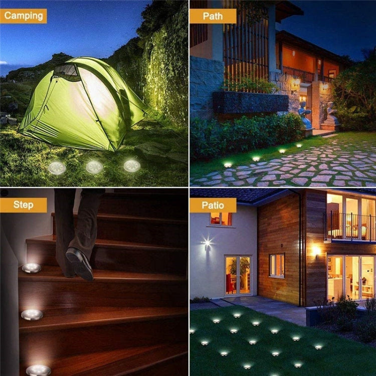 2 PCS 10 LEDs Solar Powered Buried Light Under Ground Lamp IP65 Waterproof Outdoor Garden Street Light (White Light) - Buried Lights by PMC TechLife | Online Shopping South Africa | PMC TechLife