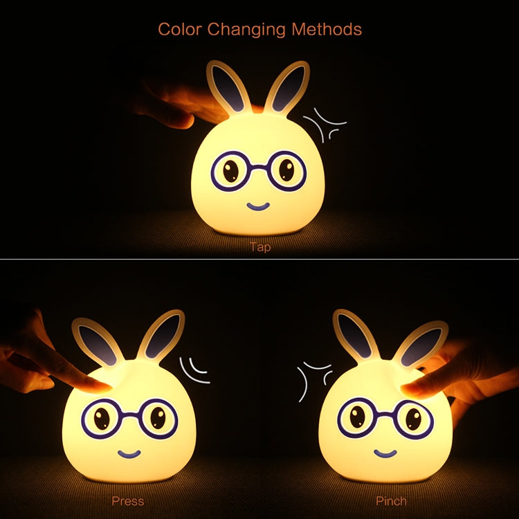 Happy Rabbit Creative Touch 3D LED Decorative Night Light, AAA Battery Version (Pink) - Night Lights by PMC TechLife | Online Shopping South Africa | PMC TechLife