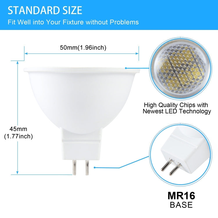 MR16-N6LED 5W 2835COB LED Spotlight, AC/DC12V (White Light) - LED Blubs & Tubes by PMc TechLife | Online Shopping South Africa | PMc TechLife | Buy Now Pay Later Mobicred
