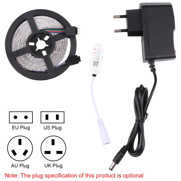 Smart Bluetooth APP Control Bare Board 2835 SMD RGB LED Rope Light, 60 LED/m, Length: 5m, 12V 2A 100-240V(UK Plug) - Bare Board Light by PMC TechLife | Online Shopping South Africa | PMC TechLife | Buy Now Pay Later Mobicred