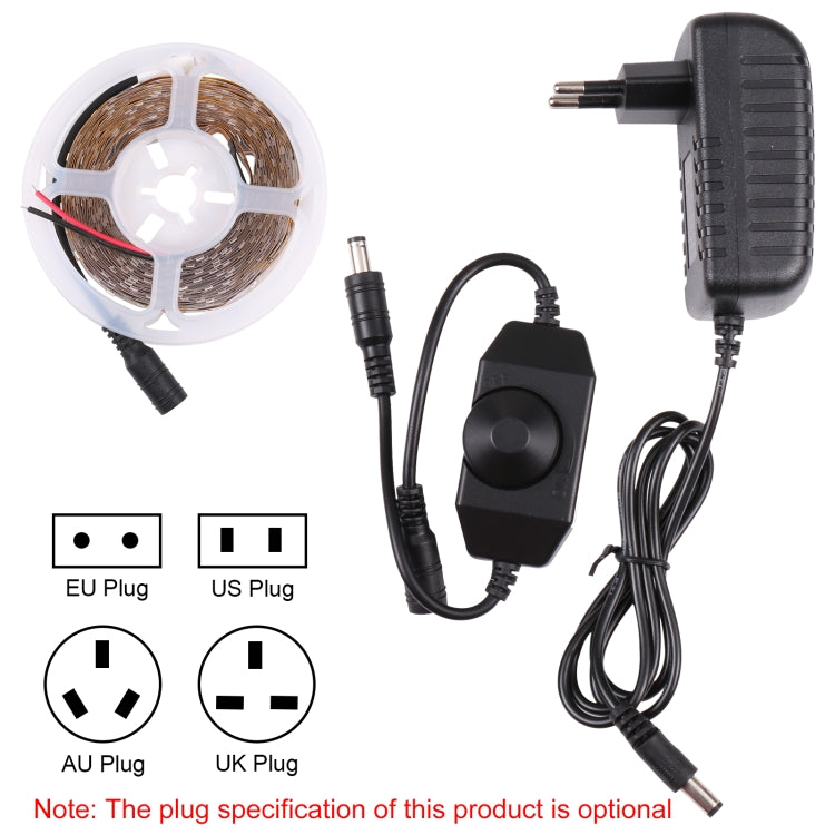 Bare Board 2835 SMD Dimmable White Light / Warm Light LED Rope Light, 60 LED/m, Length: 5m, 12V 2A 100-240V(EU Plug) - Bare Board Light by PMC TechLife | Online Shopping South Africa | PMC TechLife | Buy Now Pay Later Mobicred