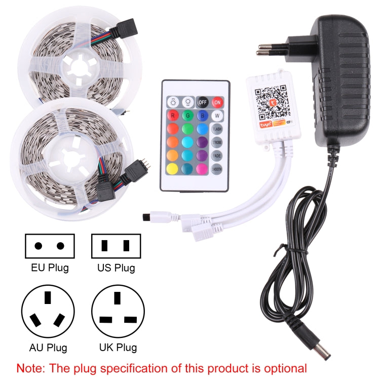2pcs Bare Board 5050 SMD RGB LED Rope Light, 30 LED/m, Length: 5m, 12V 2A 100-240V, with 24 Keys Doodle Controller (US Plug) - Bare Board Light by PMC TechLife | Online Shopping South Africa | PMC TechLife | Buy Now Pay Later Mobicred