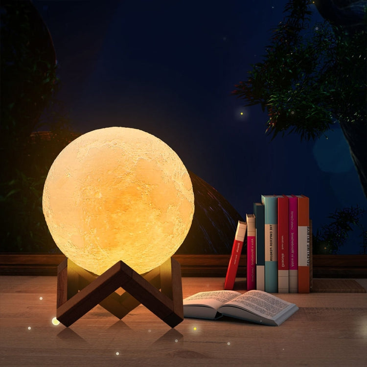 YouOKLight YK2302 15cm Touch Control 3D Print Moon Lamp, USB Charging 16-Color Dimming LED Night Light with Remote Control & Wooden Holder - Night Lights by youOKLight | Online Shopping South Africa | PMc TechLife | Buy Now Pay Later Mobicred
