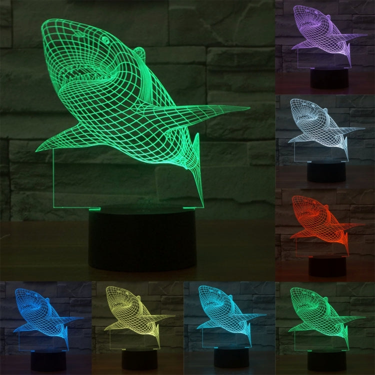 Shark Style 3D Touch Switch Control LED Light , 7 Color Discoloration Creative Visual Stereo Lamp Desk Lamp Night Light - Novelty Lighting by PMC TechLife | Online Shopping South Africa | PMC TechLife | Buy Now Pay Later Mobicred