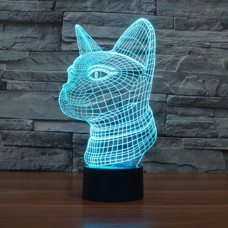 Side Face Cat Style 3D Touch Switch Control LED Light , 7 Color Discoloration Creative Visual Stereo Lamp Desk Lamp Night Light - Novelty Lighting by PMC TechLife | Online Shopping South Africa | PMC TechLife | Buy Now Pay Later Mobicred