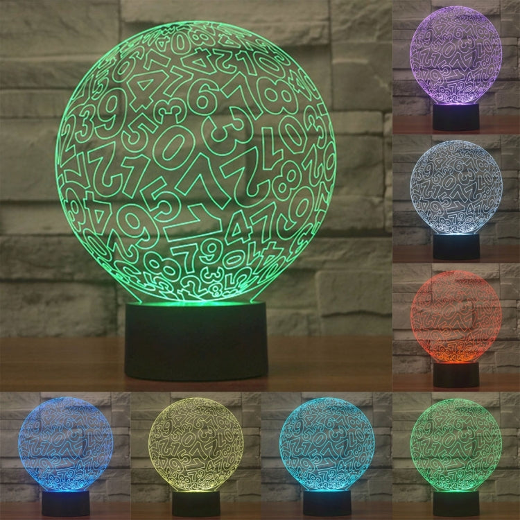 Numbers Style 3D Touch Switch Control LED Light , 7 Color Discoloration Creative Visual Stereo Lamp Desk Lamp Night Light - Novelty Lighting by PMC TechLife | Online Shopping South Africa | PMC TechLife | Buy Now Pay Later Mobicred