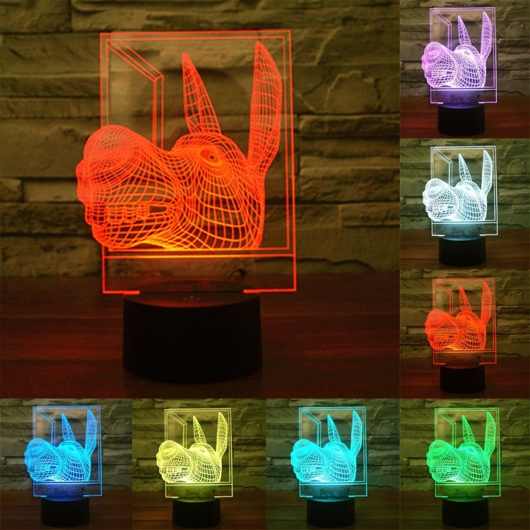 Donkey Shape 3D Touch Switch Control LED Light , 7 Colour Discoloration Creative Visual Stereo Lamp Desk Lamp Night Light - free shipping - PMC TechLife - Order now!