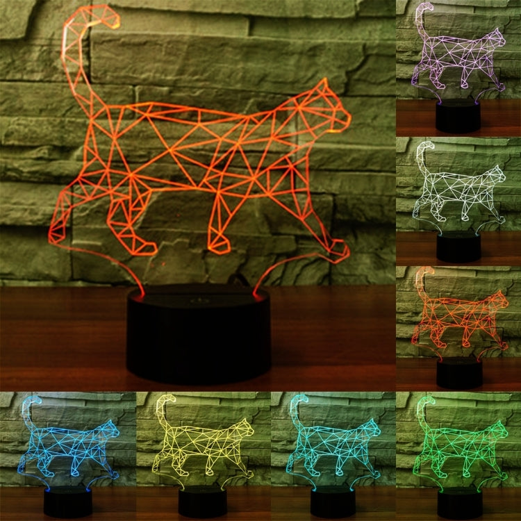 Walking Cat Shape 3D Touch Switch Control LED Light , 7 Colour Discoloration Creative Visual Stereo Lamp Desk Lamp Night Light - Novelty Lighting by PMC TechLife | Online Shopping South Africa | PMC TechLife | Buy Now Pay Later Mobicred