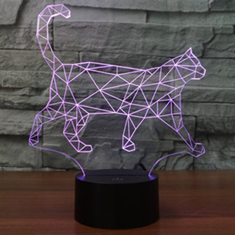 Walking Cat Shape 3D Touch Switch Control LED Light , 7 Colour Discoloration Creative Visual Stereo Lamp Desk Lamp Night Light - Novelty Lighting by PMC TechLife | Online Shopping South Africa | PMC TechLife | Buy Now Pay Later Mobicred