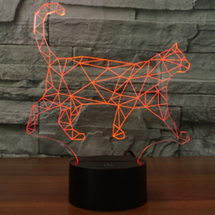 Walking Cat Shape 3D Touch Switch Control LED Light , 7 Colour Discoloration Creative Visual Stereo Lamp Desk Lamp Night Light - Novelty Lighting by PMC TechLife | Online Shopping South Africa | PMC TechLife | Buy Now Pay Later Mobicred