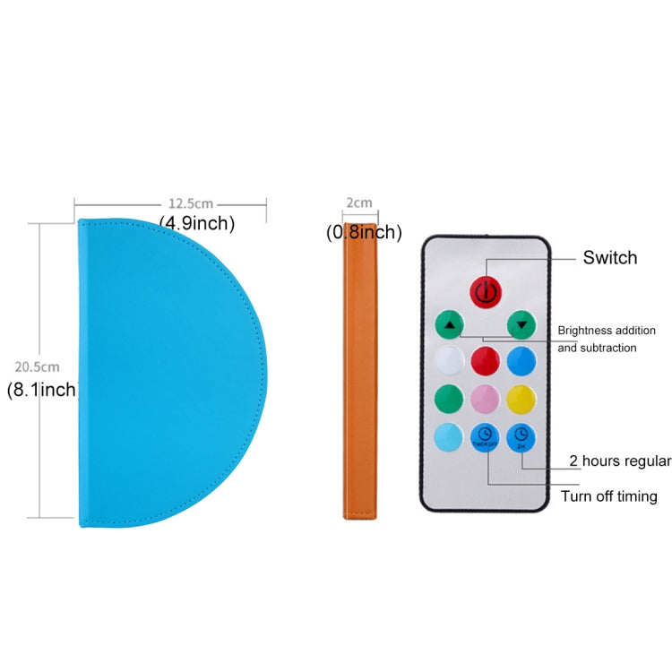 Foldable Pages Colorful Dimming Book Shape LED Light , Creative Portable USB Charging Semicircle Night Light with Remote Control(Blue) - Night Lights by PMc TechLife | Online Shopping South Africa | PMc TechLife | Buy Now Pay Later Mobicred