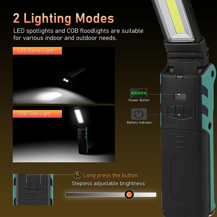 ES106 IP44 Waterproof COB Work Light USB Rechargeable Emergency Flashlight - Camping Lighting by PMc TechLife | Online Shopping South Africa | PMc TechLife | Buy Now Pay Later Mobicred