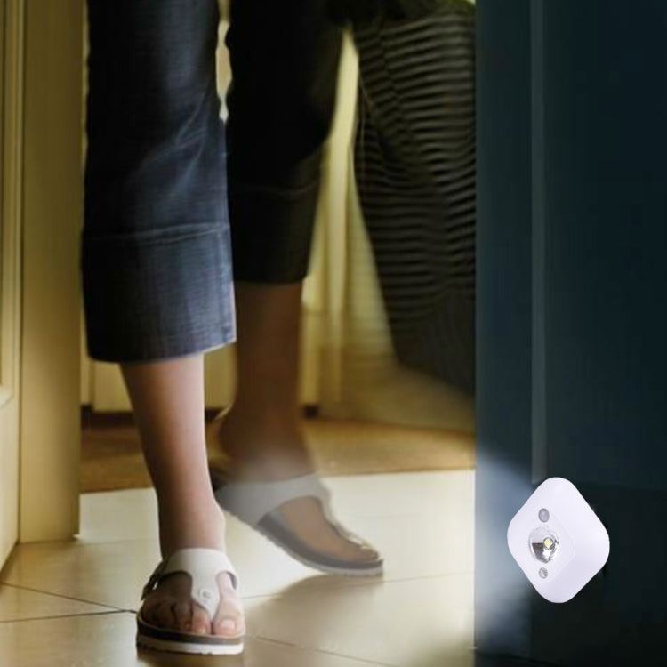 White Light Mini Human Body Motion Induction Ceiling Night Light , Porch Wall Lamps for Cabinets / Bedroom / Bathroom / Living Room, Sensor Distance: 2-3m(White) - Sensor LED Lights by PMC TechLife | Online Shopping South Africa | PMC TechLife | Buy Now Pay Later Mobicred