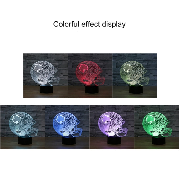 Rugby Hat Flower Shape 3D Colorful LED Vision Light Table Lamp, USB & Battery Version - Novelty Lighting by PMC TechLife | Online Shopping South Africa | PMC TechLife | Buy Now Pay Later Mobicred