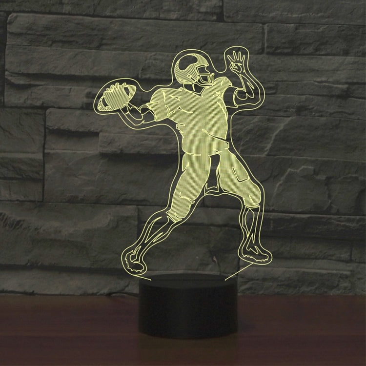 Rugby Quarterback Shape 3D Colorful LED Vision Light Table Lamp, 16 Colors Remote Control Version - Novelty Lighting by PMC TechLife | Online Shopping South Africa | PMC TechLife | Buy Now Pay Later Mobicred