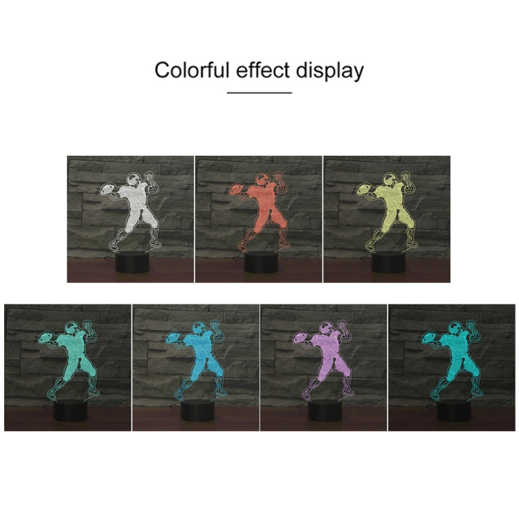 Rugby Quarterback Shape 3D Colorful LED Vision Light Table Lamp, 16 Colors Remote Control Version - Novelty Lighting by PMC TechLife | Online Shopping South Africa | PMC TechLife | Buy Now Pay Later Mobicred