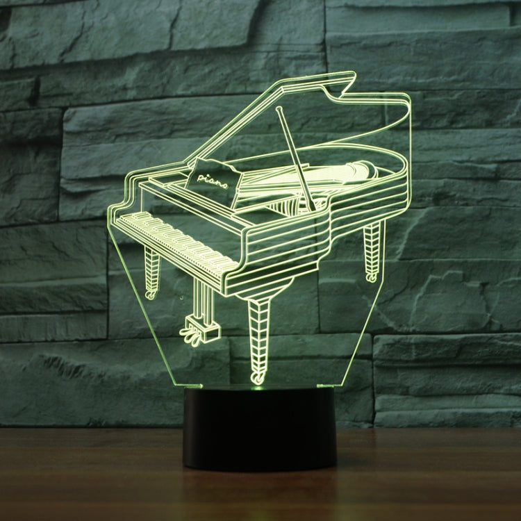 Piano Shape 3D Colorful LED Vision Light Table Lamp, 16 Colors Remote Control Version - free shipping - PMC TechLife - Order now!