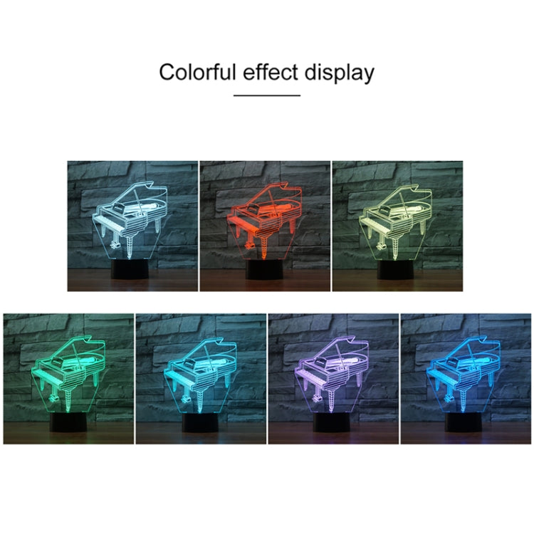 Piano Shape 3D Colorful LED Vision Light Table Lamp, 16 Colors Remote Control Version - free shipping - PMC TechLife - Order now!
