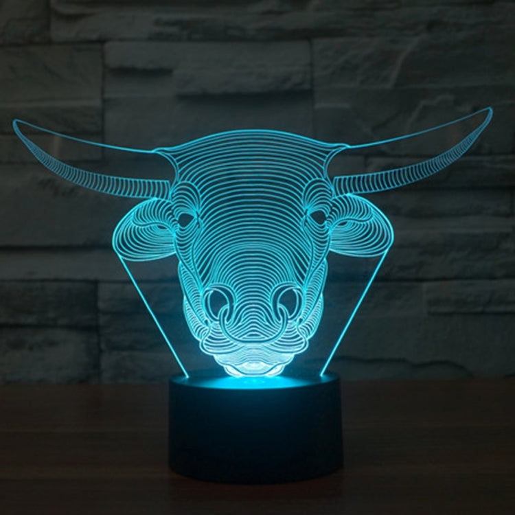 Cow Style 3D Touch Switch Control LED Light , 7 Colour Discoloration Creative Visual Stereo Lamp Desk Lamp Night Light - Novelty Lighting by PMC TechLife | Online Shopping South Africa | PMC TechLife | Buy Now Pay Later Mobicred