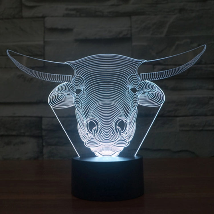 Cow Style 3D Touch Switch Control LED Light , 7 Colour Discoloration Creative Visual Stereo Lamp Desk Lamp Night Light - Novelty Lighting by PMC TechLife | Online Shopping South Africa | PMC TechLife | Buy Now Pay Later Mobicred