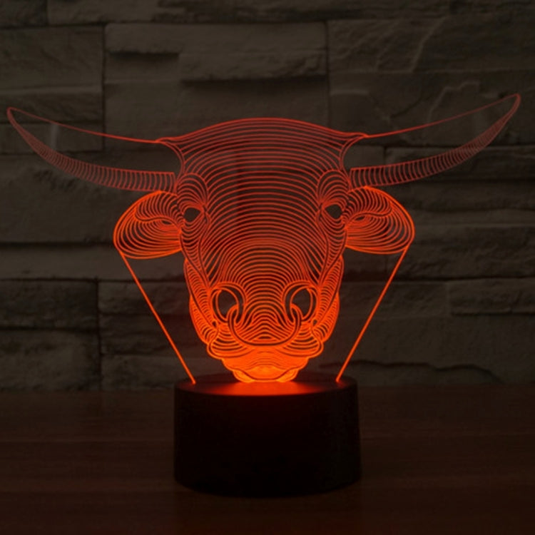 Cow Style 3D Touch Switch Control LED Light , 7 Colour Discoloration Creative Visual Stereo Lamp Desk Lamp Night Light - Novelty Lighting by PMC TechLife | Online Shopping South Africa | PMC TechLife | Buy Now Pay Later Mobicred