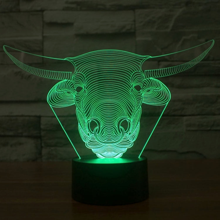 Cow Style 3D Touch Switch Control LED Light , 7 Colour Discoloration Creative Visual Stereo Lamp Desk Lamp Night Light - Novelty Lighting by PMC TechLife | Online Shopping South Africa | PMC TechLife | Buy Now Pay Later Mobicred
