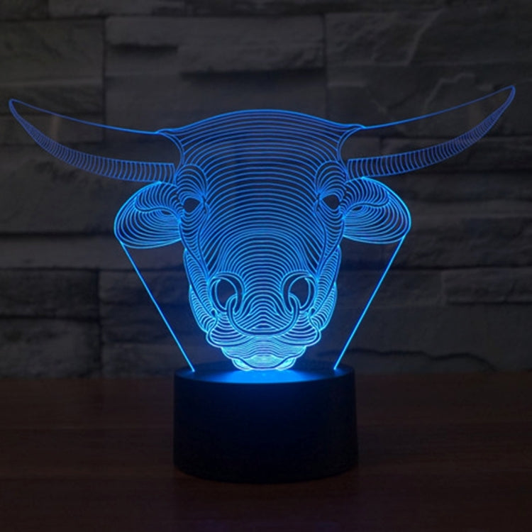 Cow Style 3D Touch Switch Control LED Light , 7 Colour Discoloration Creative Visual Stereo Lamp Desk Lamp Night Light - Novelty Lighting by PMC TechLife | Online Shopping South Africa | PMC TechLife | Buy Now Pay Later Mobicred