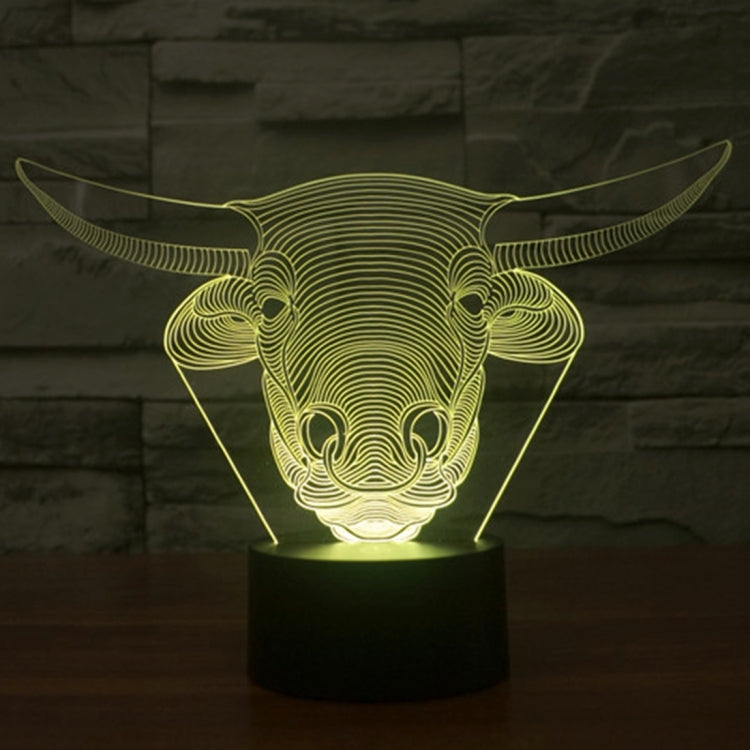 Cow Style 3D Touch Switch Control LED Light , 7 Colour Discoloration Creative Visual Stereo Lamp Desk Lamp Night Light - Novelty Lighting by PMC TechLife | Online Shopping South Africa | PMC TechLife | Buy Now Pay Later Mobicred