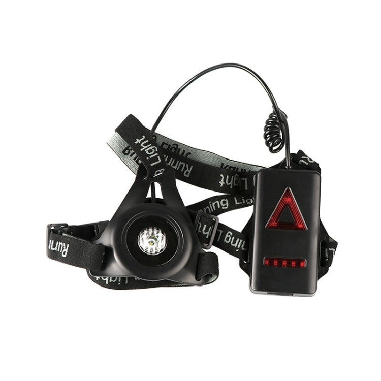 White Light Torch Outdoor Sport Running Light, LED Night Running Flashlight Warning Lights USB Charge Chest Lamp(Black) - LED Flashlight by PMc TechLife | Online Shopping South Africa | PMc TechLife | Buy Now Pay Later Mobicred