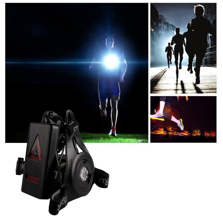 White Light Torch Outdoor Sport Running Light, LED Night Running Flashlight Warning Lights USB Charge Chest Lamp(Black) - LED Flashlight by PMc TechLife | Online Shopping South Africa | PMc TechLife | Buy Now Pay Later Mobicred
