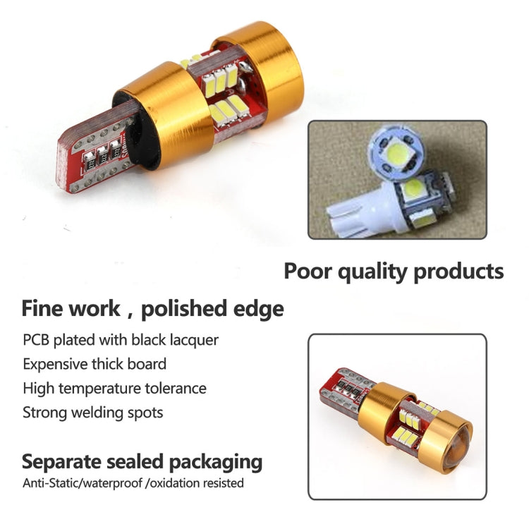 2 PCS LED Light Bulb 6000K White Super Bright 168 2825 W5W T10 Decoder Replacement, For Car Dome Map Side Marker Door Courtesy License Plate Lights(Gold) - Clearance Lights by PMC TechLife | Online Shopping South Africa | PMC TechLife | Buy Now Pay Later Mobicred