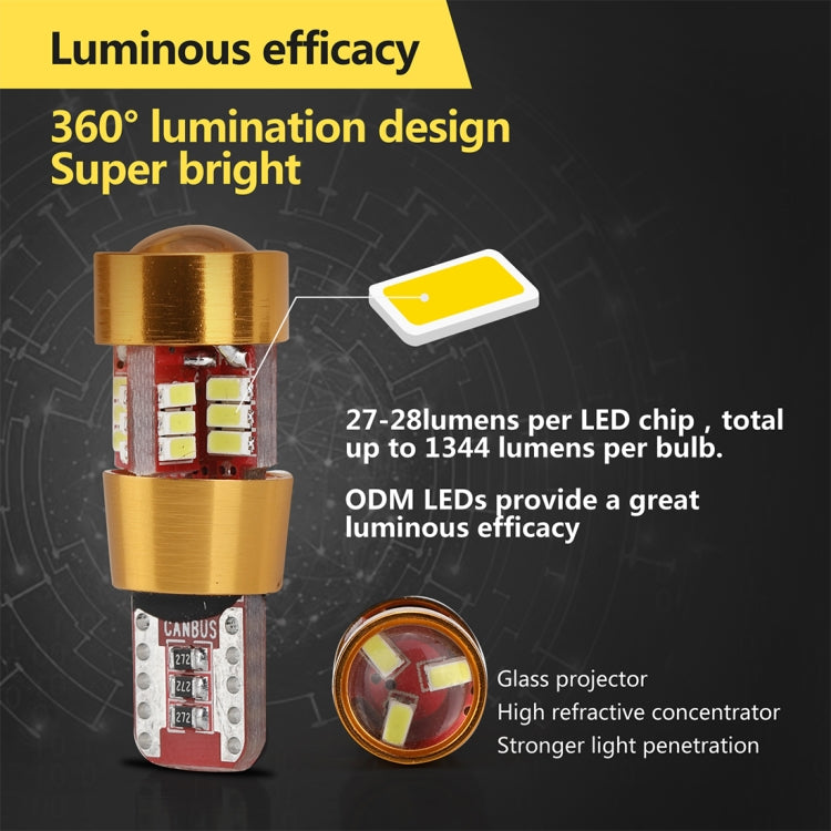 2 PCS LED Light Bulb 6000K White Super Bright 168 2825 W5W T10 Decoder Replacement, For Car Dome Map Side Marker Door Courtesy License Plate Lights(Gold) - Clearance Lights by PMC TechLife | Online Shopping South Africa | PMC TechLife | Buy Now Pay Later Mobicred