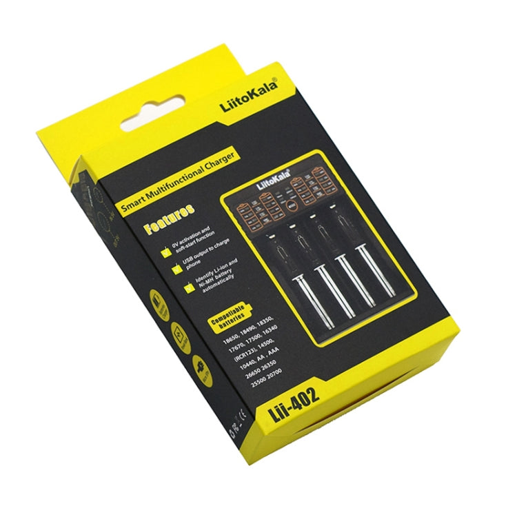 LiitoKala lii-402 4 In 1 Lithium Battery Charger for Li-ion IMR 18650, 18490, 18350, 17670, 17500, 16340(RCR123), 14500, 10440 - Charger & Converter by PMC TechLife | Online Shopping South Africa | PMC TechLife | Buy Now Pay Later Mobicred