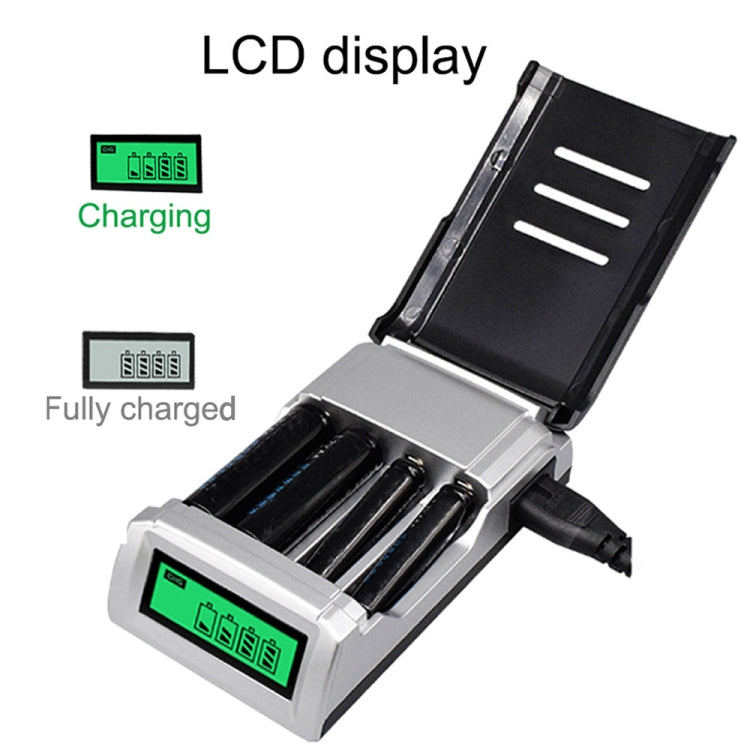 AC 100-240V 4 Slot Battery Charger for AA & AAA Battery, with LCD Display, EU Plug - free shipping - PMC Jewellery - Order now!