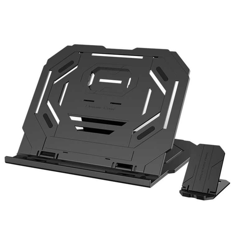 T3 Multi-function Hollow Design Cooling Bracket with 10-Level Adjustable Angle for Notebook,  MacBook, iPad, Mobile Phones(Black) - free shipping - PMC Jewellery - Order now!