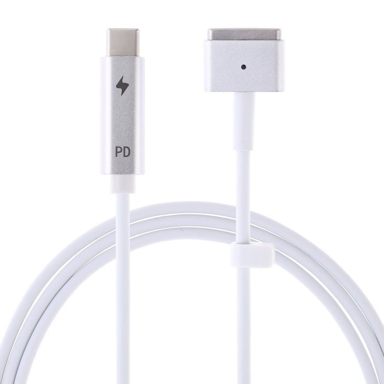 45W / 60W / 65W 5 Pin MagSafe 2 (T-Shaped) to USB-C / Type-C PD Charging Cable(White) - Cable & Adapter by PMC Jewellery | Online Shopping South Africa | PMC Jewellery | Buy Now Pay Later Mobicred