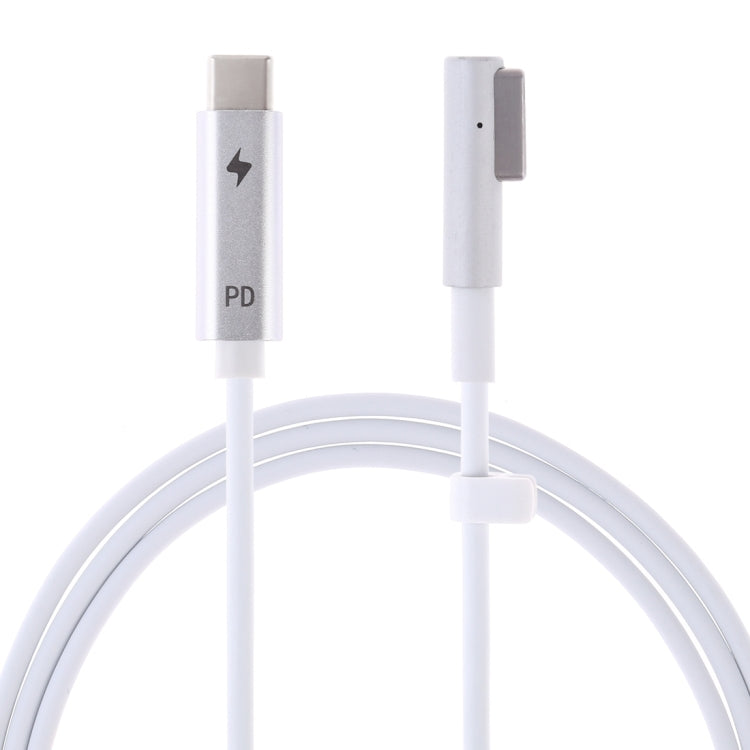 45W / 60W / 65W 5 Pin MagSafe 1 (L-Shaped) to USB-C / Type-C PD Charging Cable (White) - Cable & Adapter by PMC Jewellery | Online Shopping South Africa | PMC Jewellery | Buy Now Pay Later Mobicred