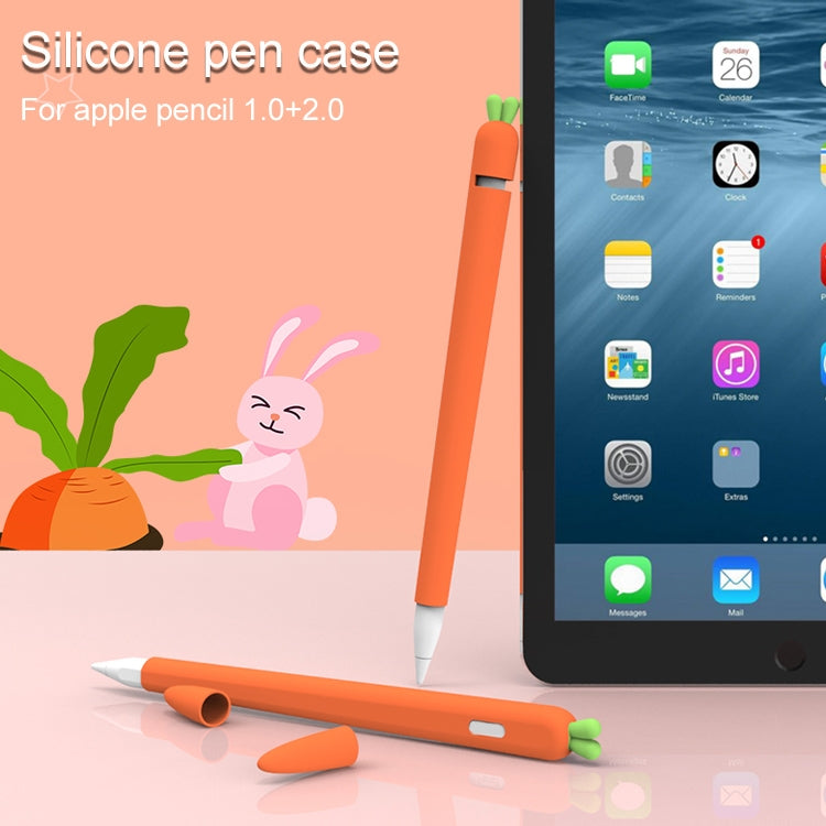 LOVE MEI For Apple Pencil 2 Carrot Shape Stylus Pen Silicone Protective Case Cover(Orange) - Pencil Accessories by LOVE MEI | Online Shopping South Africa | PMC TechLife