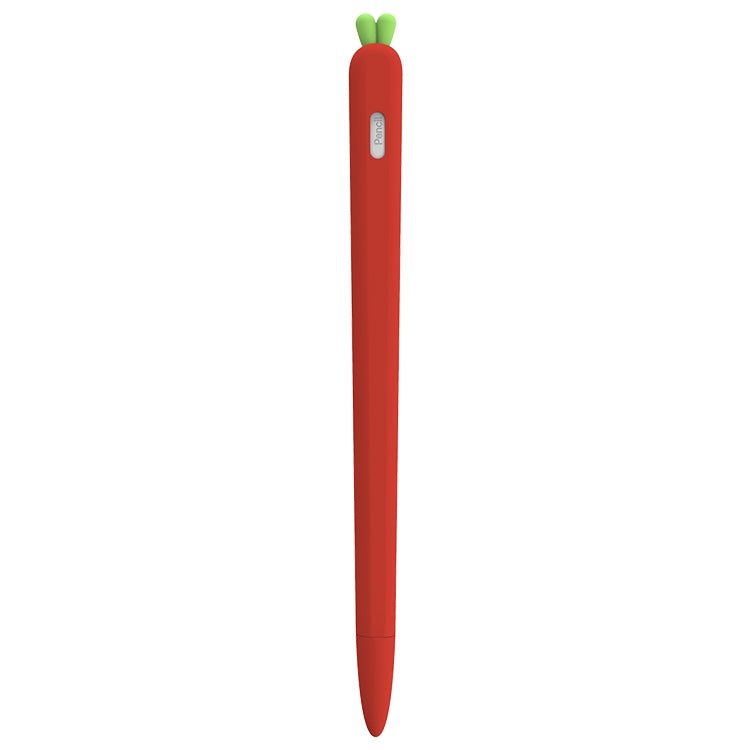 LOVE MEI For Apple Pencil 2 Carrot Shape Stylus Pen Silicone Protective Case Cover(Red) - Pencil Accessories by LOVE MEI | Online Shopping South Africa | PMC TechLife